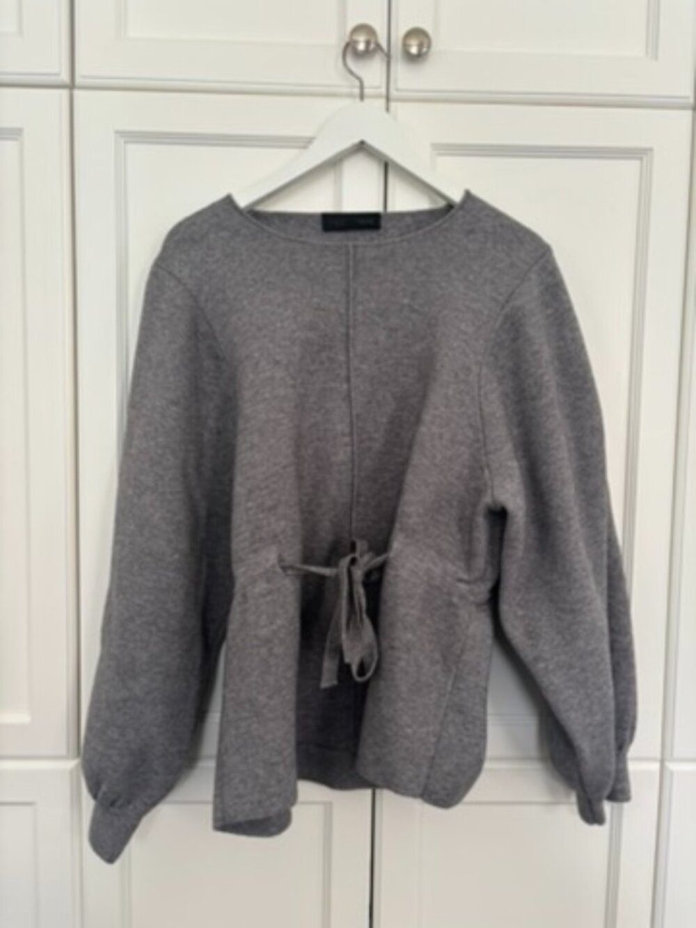 ZARA heather gray structured knit sweater